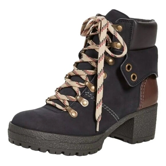 See By Chloe Eileen Mid Heel Hiking Boot In Nero Sz 37 New - Picture 1 of 9